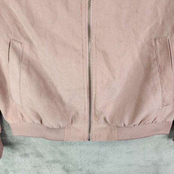 Womens Pink Be Cool Los Angeles Bomber Jacket Full Zip Long Sleeve Size M - Picture 3 of 11